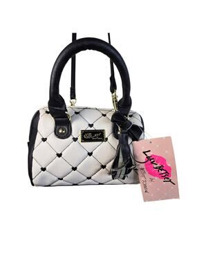 NWT Luv Betsey by Betsey Johnson Mini Barrel Bag – Black & White Quilted